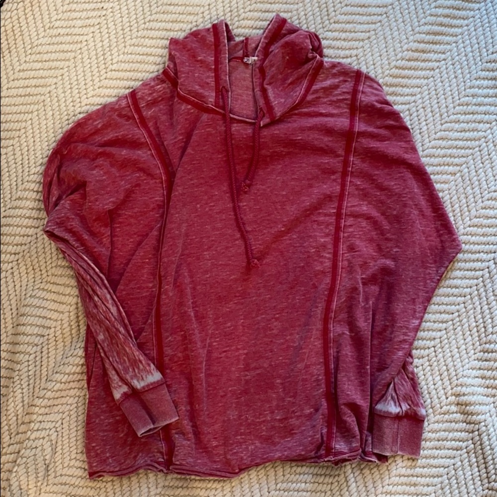 [Z Supply] Oversize Burnout Hoodie T•NWOT•Sm•Red